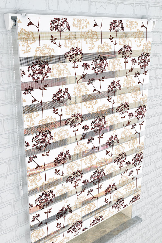 Doğal Esinti Çiçek Desenli Zebra Perde - (AKEL-1122-2)