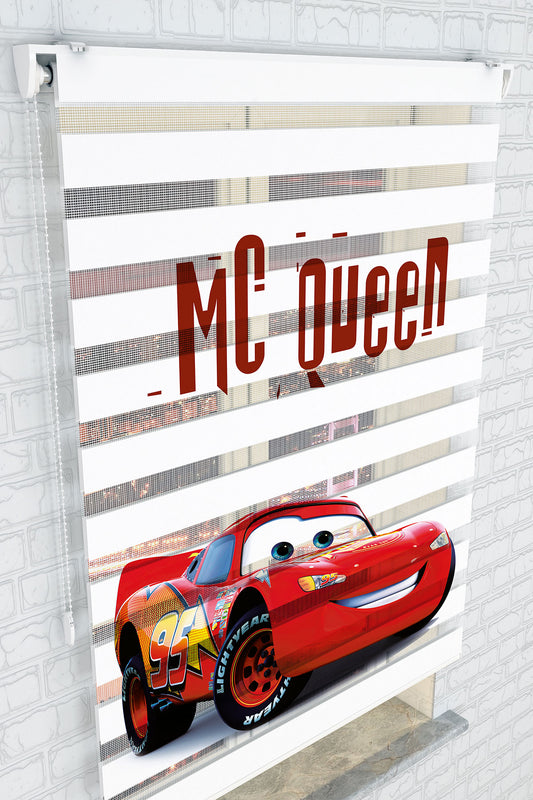 Hızlı Yarış Arabası Desenli Zebra Perde - (AKEL-1140-2)