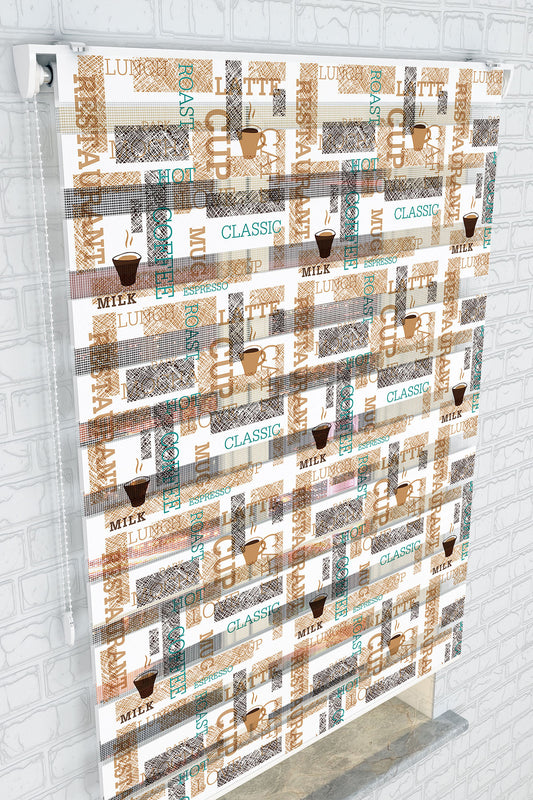 Kahve Temalı Zebra Perde - (AKEL-1149-2)