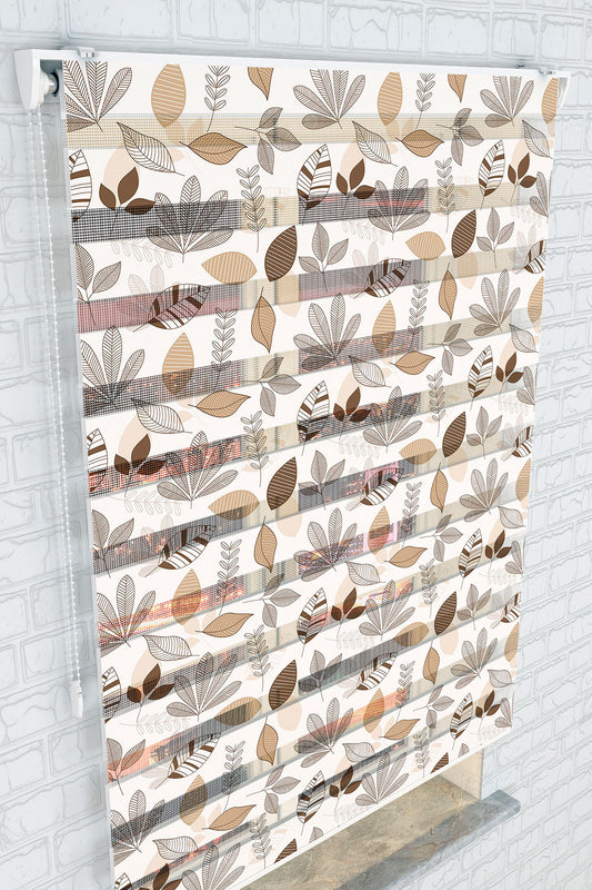 Doğal Yaprak Desenli Zebra Perde - (AKEL-1156-2)