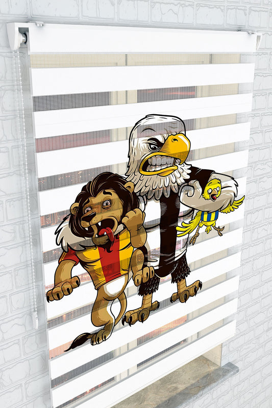 Kartal ve Aslan Taraftar Zebra Perde - (AKEL-1235-2)