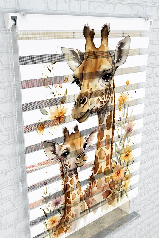 Zarif Zürafa Desenli Zebra Perde - (AKEL-1236-2)