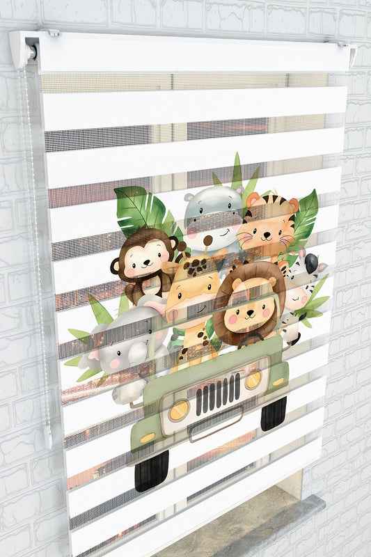 Safari Macerası Çocuk Zebra Perde - (AKEL-1237-2)