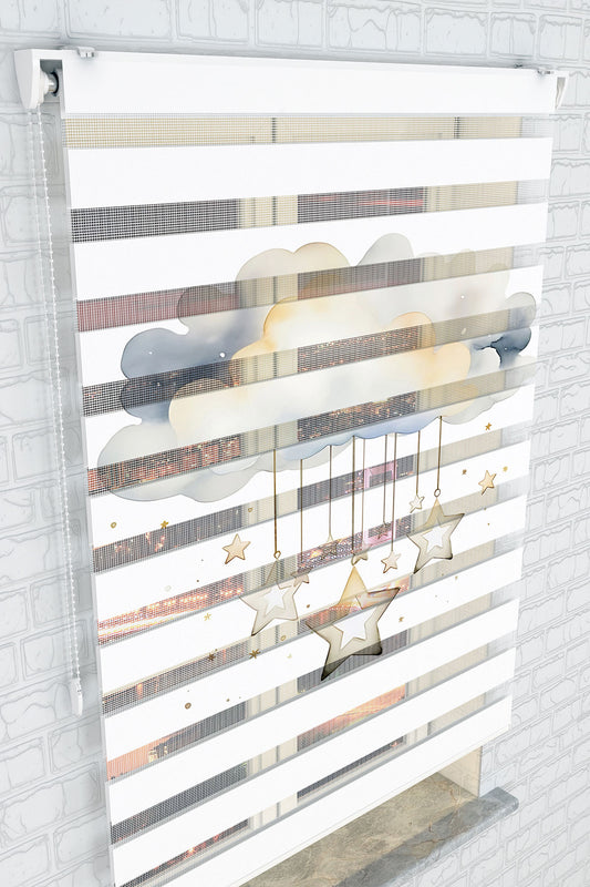 Yıldızlı Bulutlar Zebra Perde - (AKEL-1239-2)