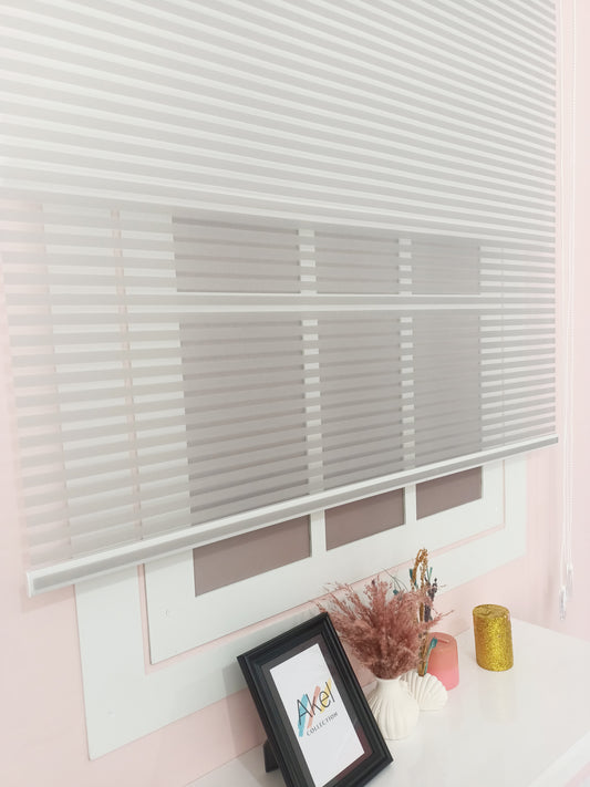 ✨ Çiftli Sistem Gri Kalın Çizgili Tül ve Stor Perde: Modern ve Şık Bir Dokunuş ✨