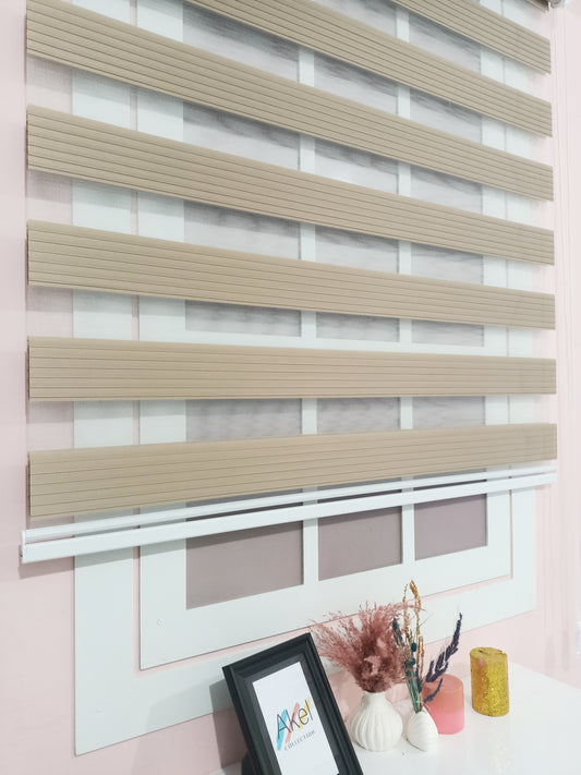 ✨ Kahverengi Pliseli Stor - Zebra Perde: Sıcak ve Zarif Bir Dokunuş ✨