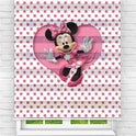 Çocuk Odası - Sevimli Minnie Mouse Baskılı Zebra Perde