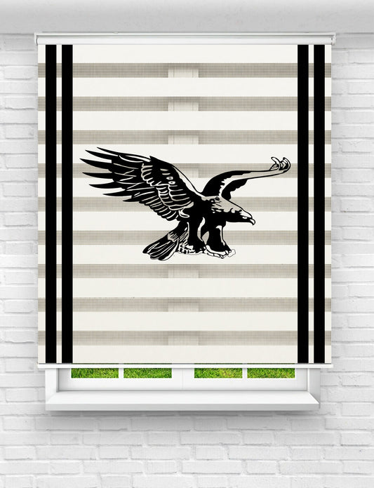 Şampiyon Kara Kartal Temalı Baskılı Zebra Perde 