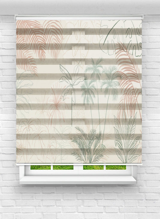 Tropikal Çizgisel Tasarım Zebra Perde – Modern Doğallık