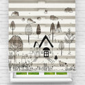 Siyah-Beyaz Çizim Temalı Zebra Perde – Minimalist ve Sanatsal Dokunuş