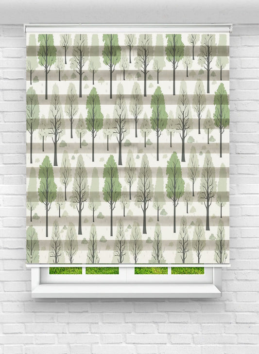 Doğal Orman Temalı Zebra Perde – Huzur Veren Yeşil Tonlarıyla Dekorasyon