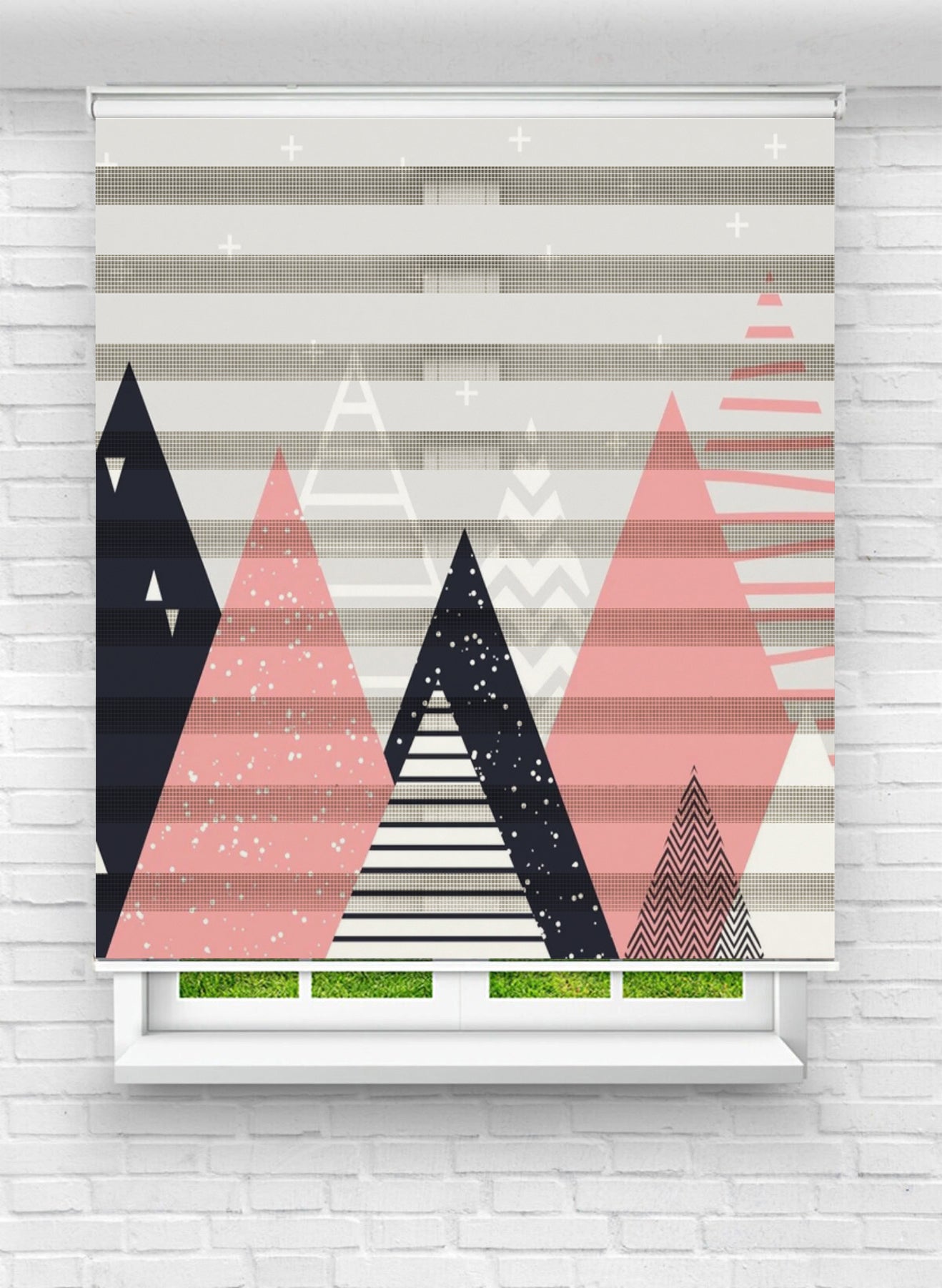 Modern Geometrik Desenli Zebra Perde – Şık ve Minimalist Tasarım