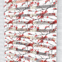Kırmızı Japon Kiraz Çiçeği Zebra Perde - (AKEL-1120-4)