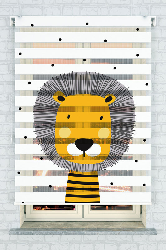 Sevimli Aslan Desenli Zebra Perde - (AKEL-1130-1)