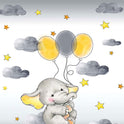 Uçan Fil ve Balon Desenli Zebra Perde - (AKEL-1138-6)