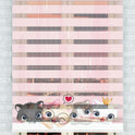 Sevimli Kedi Desenli Pembe Zebra Perde - (AKEL-1144-1)