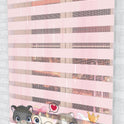 Sevimli Kedi Desenli Pembe Zebra Perde - (AKEL-1144-4)