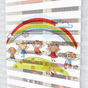 Neşeli Çocuklar ve Gökkuşağı Zebra Perde  - (AKEL-1147-4)