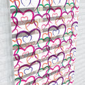 Renkli Kalpler Desenli Zebra Perde  - (AKEL-1148-2)