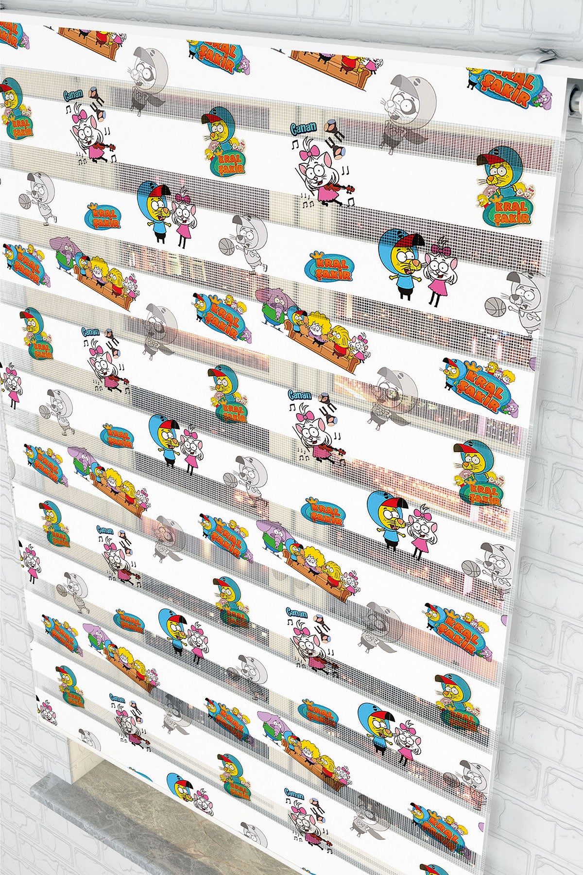 Eğlenceli Çizgi Karakterler Zebra Perde - (AKEL-1155-5)