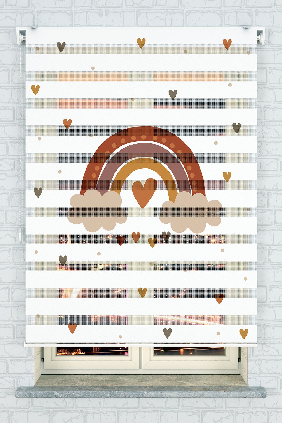 Boho Tarz Gökkuşağı Zebra Perde - (AKEL-1163-1)