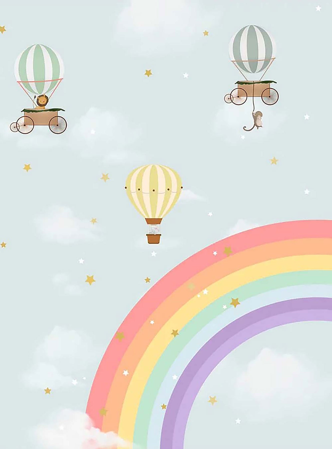Gökkuşağı ve Balonlar Zebra Perde - (AKEL-1165-6)