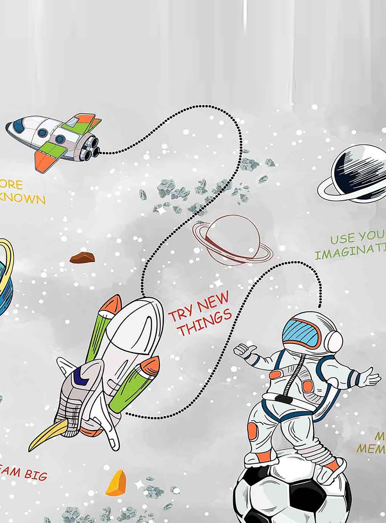 Uzay Macerası ve Astronot Zebra Perde - (AKEL-1169-6)