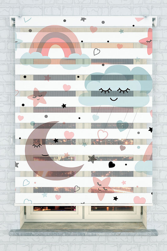 Tatlı Rüya Ay ve Bulut Zebra Perde - (AKEL-1185-1)