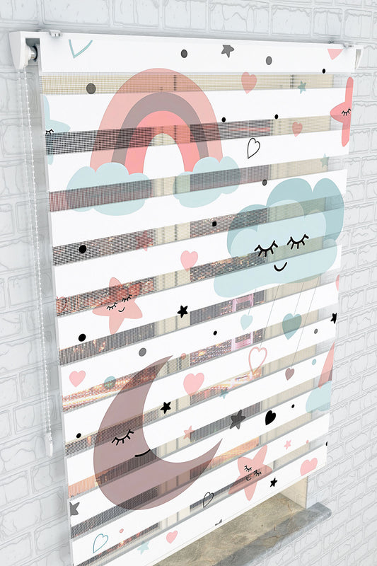 Tatlı Rüya Ay ve Bulut Zebra Perde - (AKEL-1185-2)