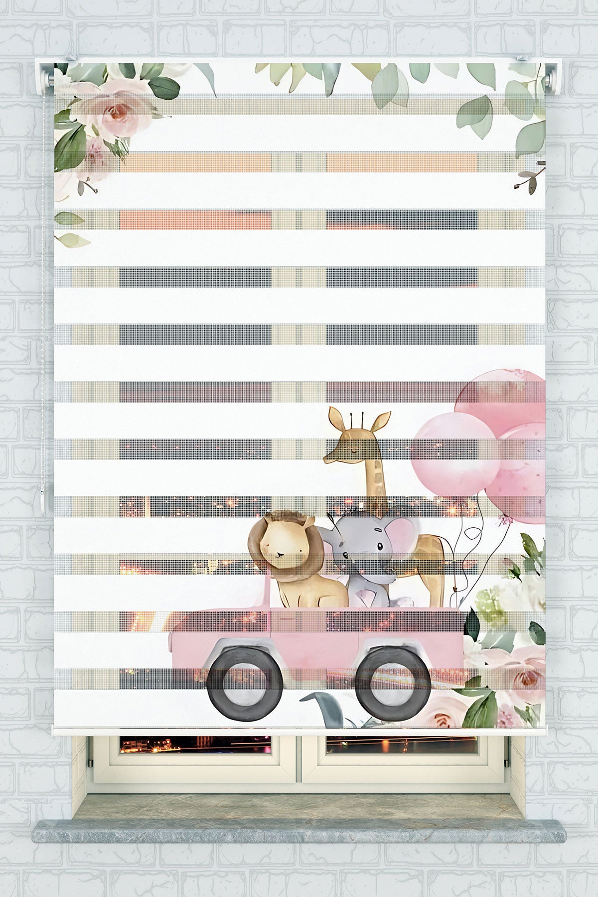 Sevimli Safari Hayvanları Zebra Perde - (AKEL-1194-1)