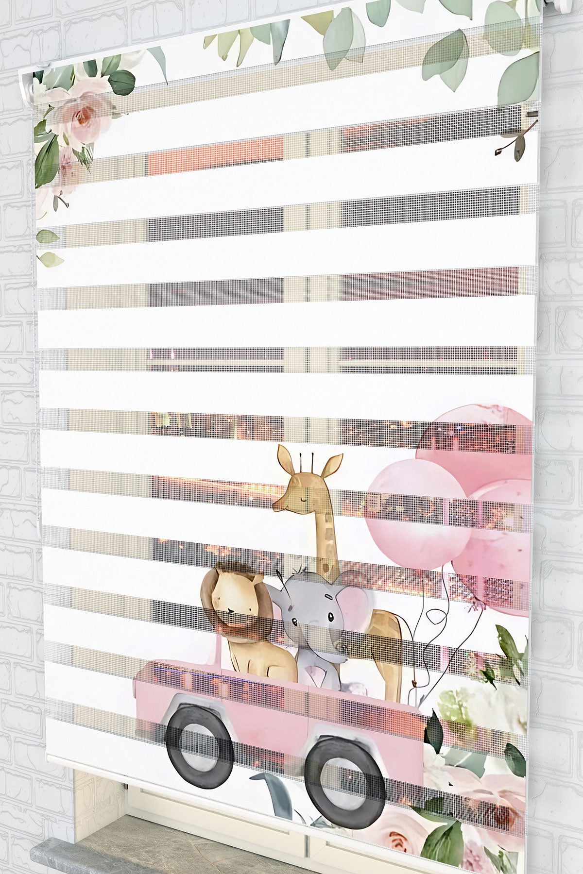 Sevimli Safari Hayvanları Zebra Perde - (AKEL-1194-4)