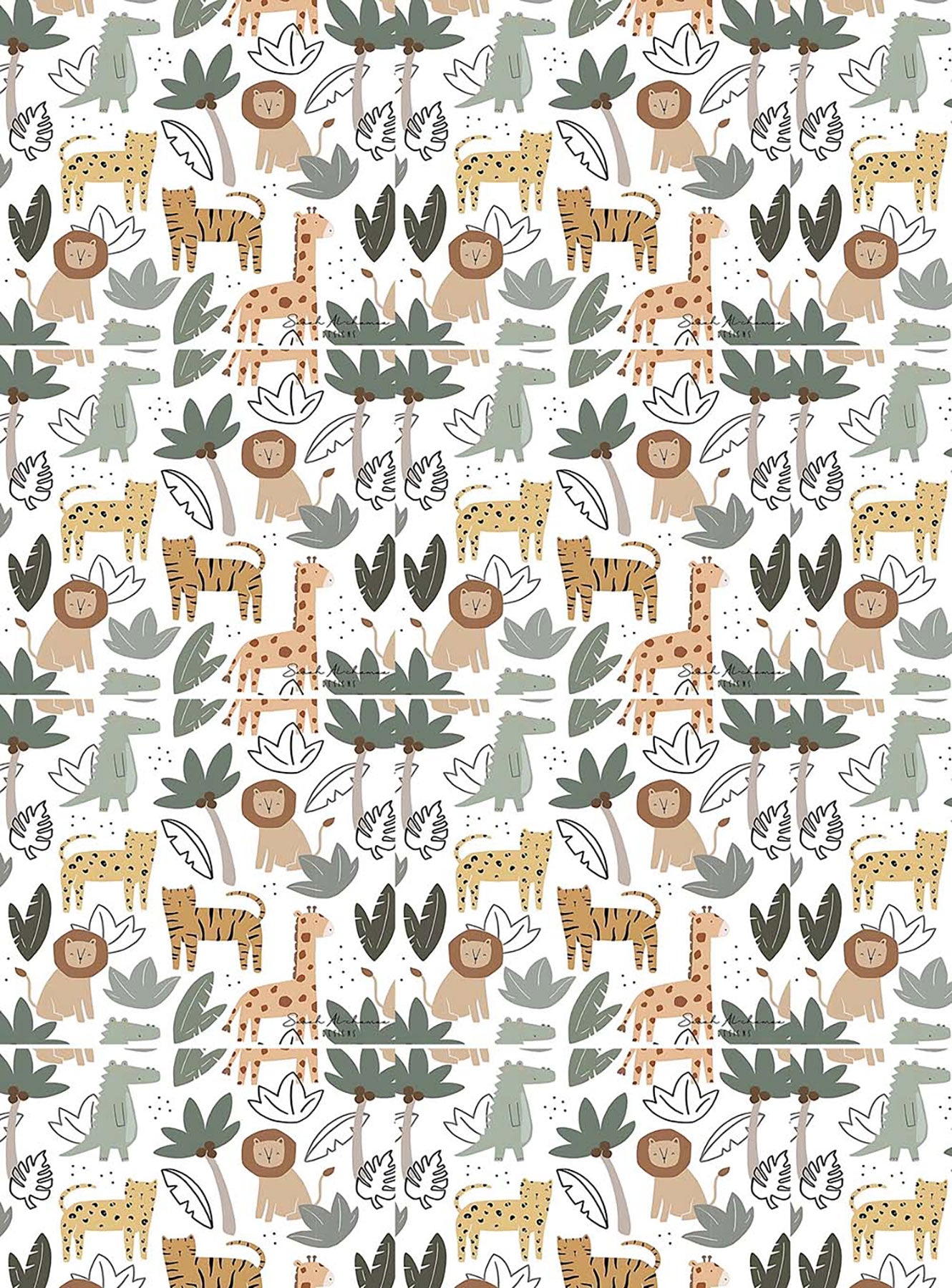 Safari Hayvanları Zebra Perde - (AKEL-1203-6)