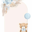 Mavi Balonlu Ayıcık Zebra Perde - (AKEL-1204-6)