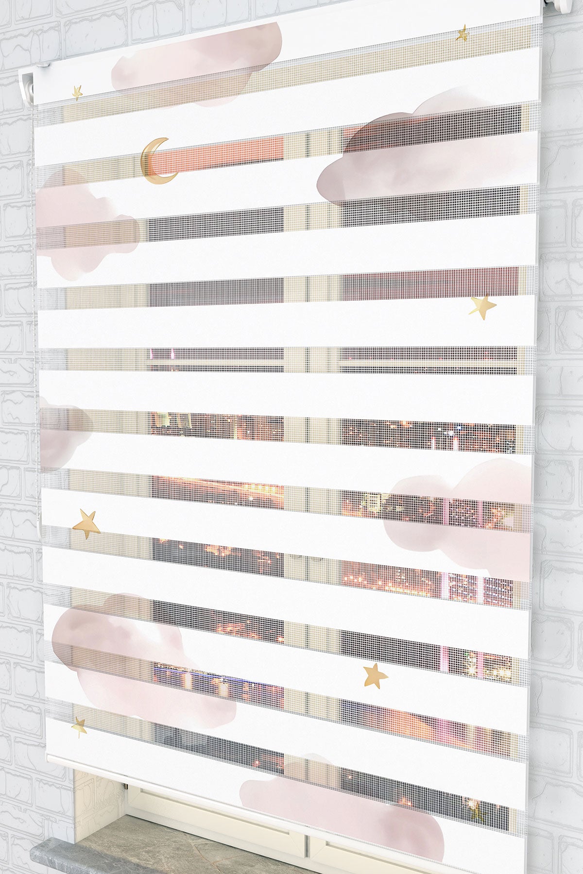 Pastel Bulutlar Zebra Perde - (AKEL-1212-4)