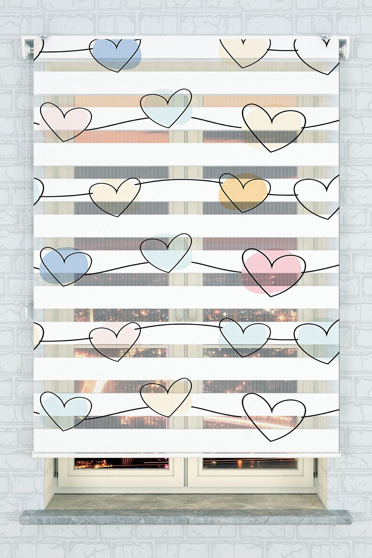 Pastel Kalpli Zebra Perde - (AKEL-1216-1)