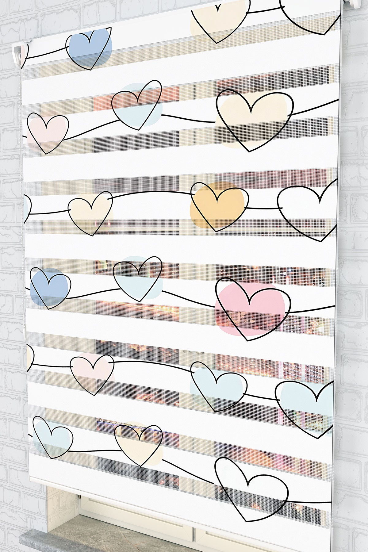 Pastel Kalpli Zebra Perde - (AKEL-1216-4)