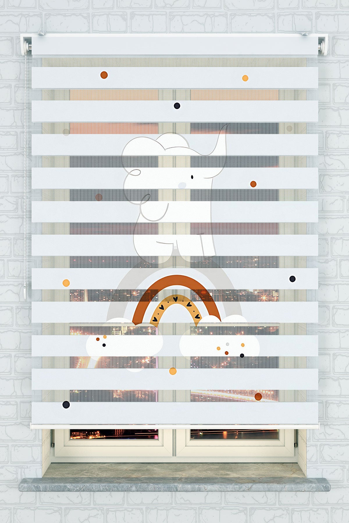 Fil ve Gökkuşağı Zebra Perde - (AKEL-1220-1)