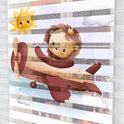 Uçan Aslan ve Sevimli Uçak Zebra Perde - (AKEL-1224-4)