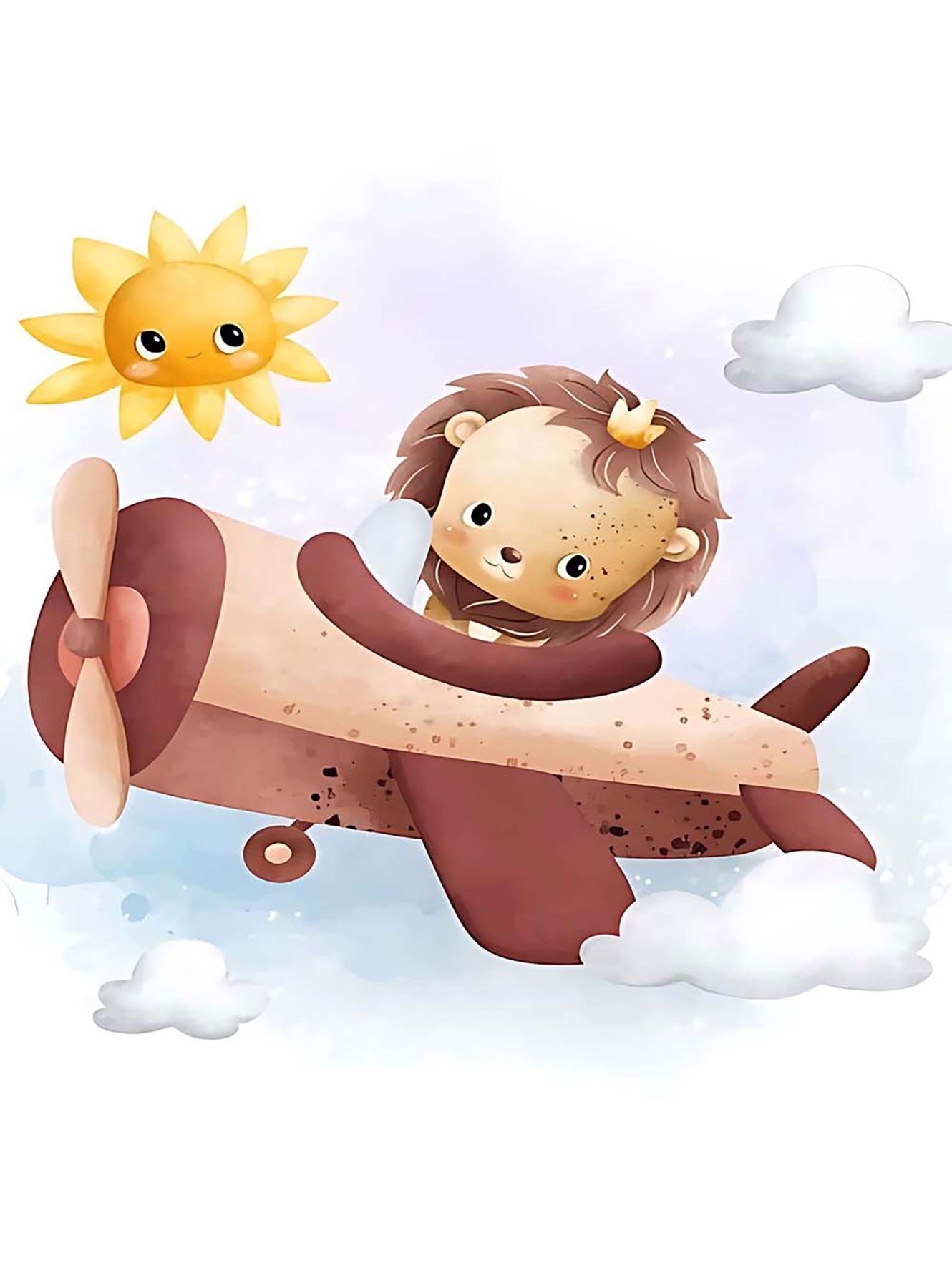 Uçan Aslan ve Sevimli Uçak Zebra Perde - (AKEL-1224-6)