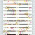 Parıltılı Kuyruklu Yıldız ve Gökyüzü Desenli Zebra Perde - (AKEL-1229-1)