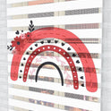 Çiçekli Kırmızı Gökkuşağı Desenli Zebra Perde - (AKEL-1231-4)