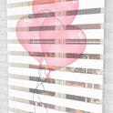 Pembe Kalpli Balon Desenli Zebra Perde - (AKEL-1232-4)