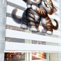 Sevimli Kedi Dostlar Zebra Perde - (AKEL-1233-3)