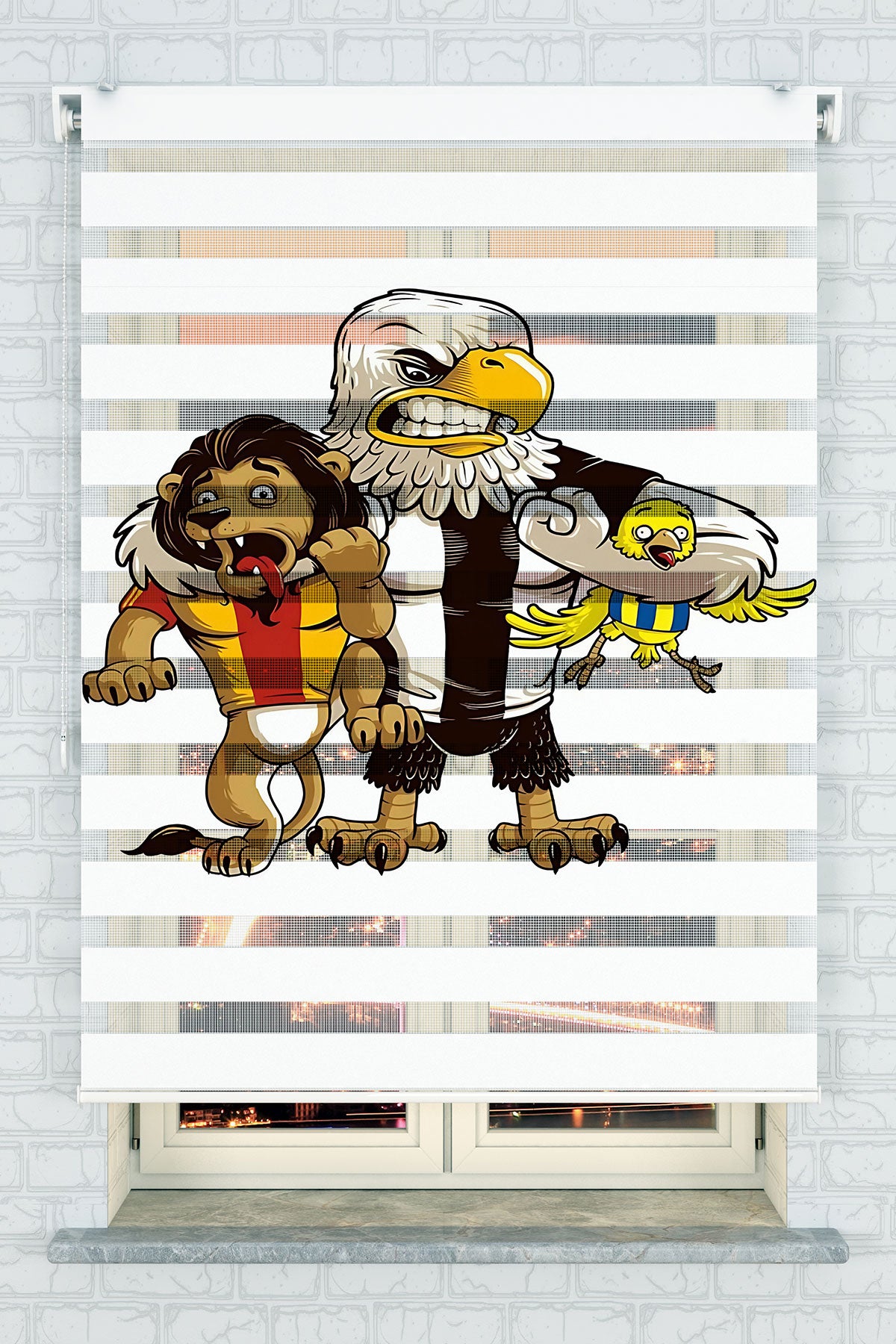 Kartal ve Aslan Taraftar Zebra Perde - (AKEL-1235-1)