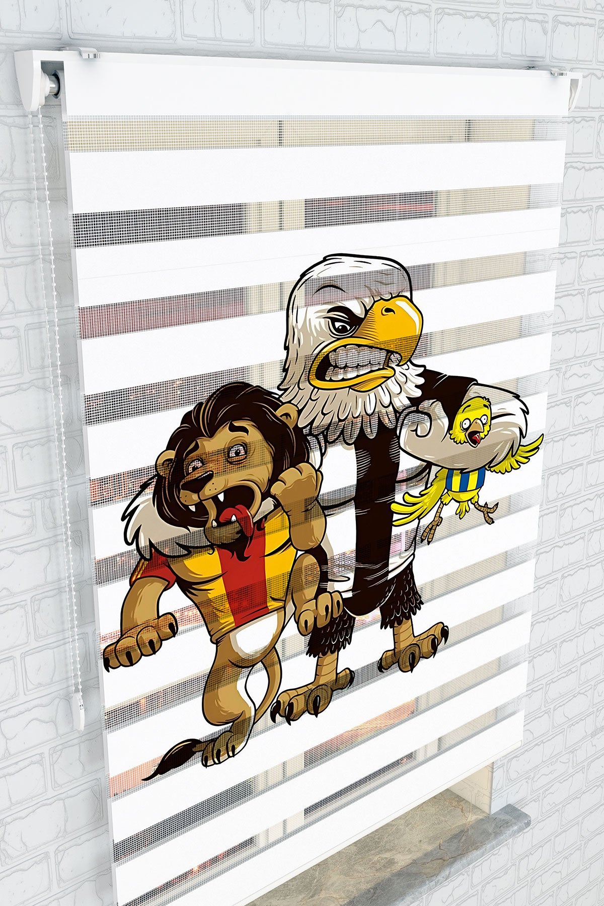 Kartal ve Aslan Taraftar Zebra Perde - (AKEL-1235-2)