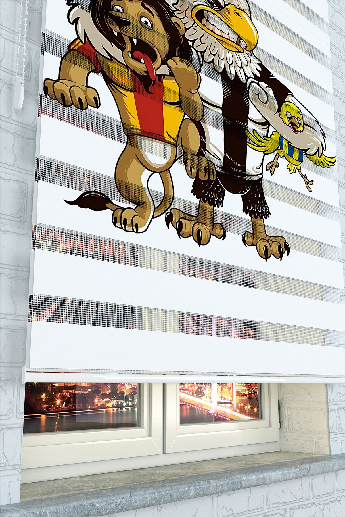Kartal ve Aslan Taraftar Zebra Perde - (AKEL-1235-3)