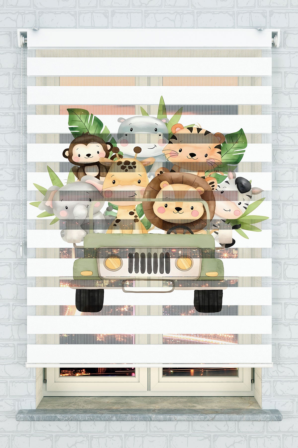 Safari Macerası Çocuk Zebra Perde - (AKEL-1237-1)