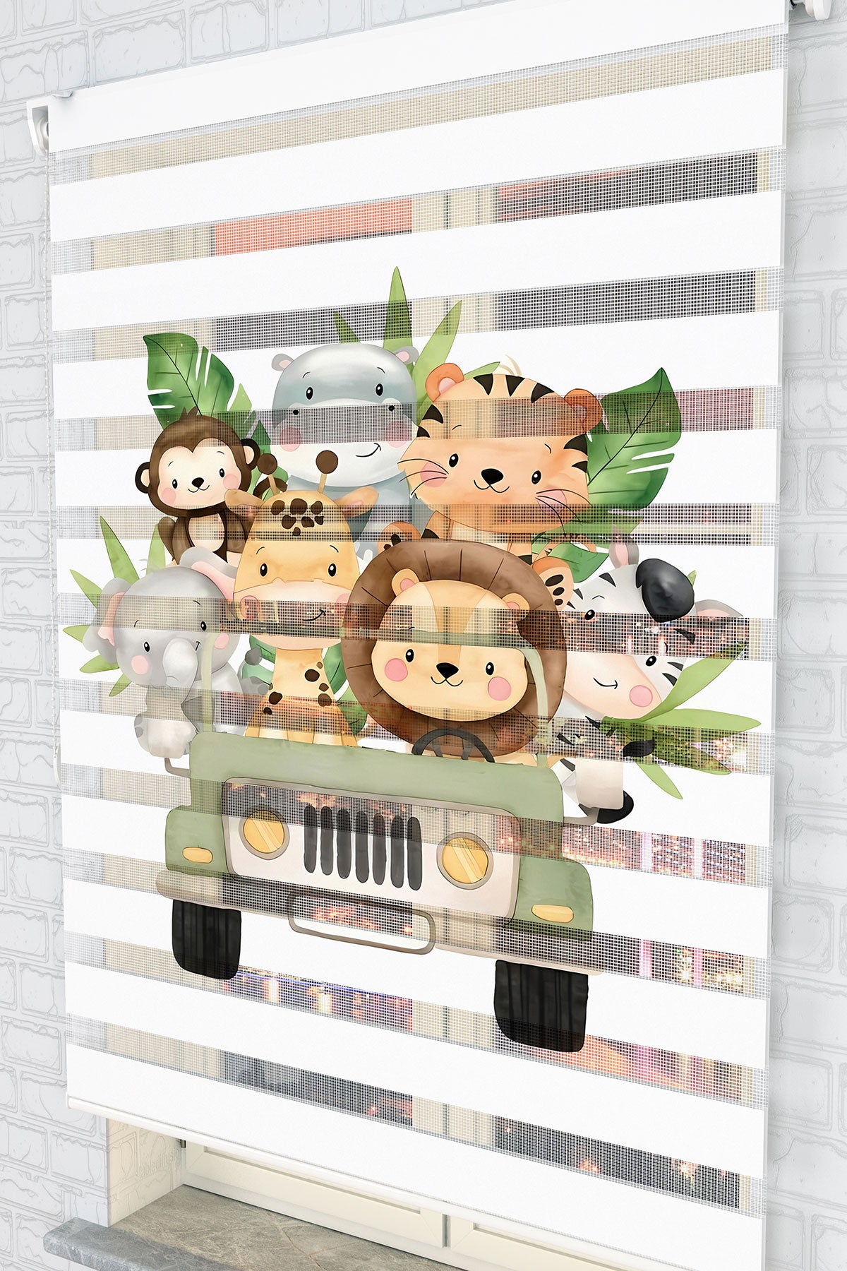 Safari Macerası Çocuk Zebra Perde - (AKEL-1237-4)