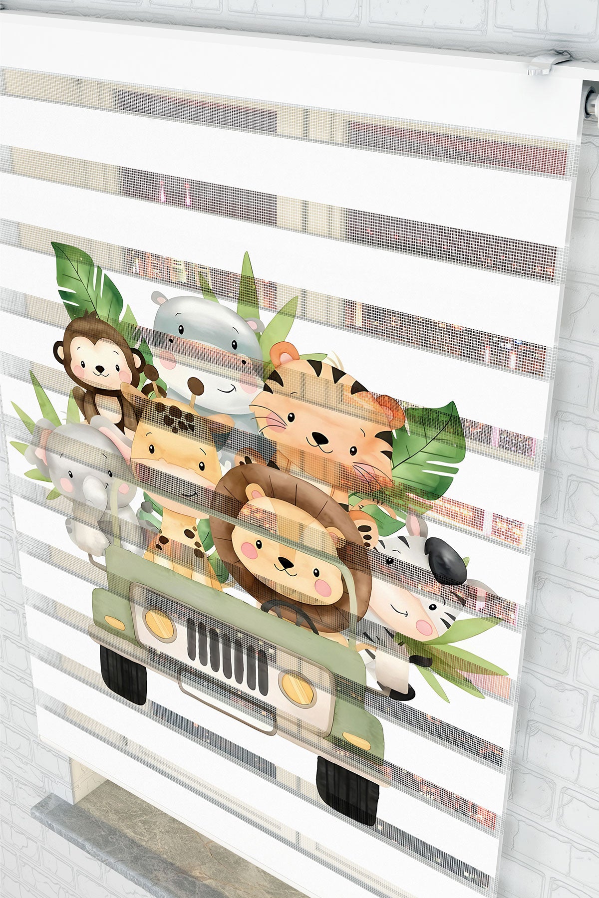 Safari Macerası Çocuk Zebra Perde - (AKEL-1237-5)