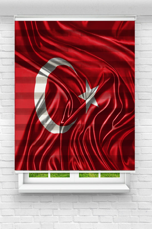 Genç Odası Kahve Rengi Renk Geçişli Dijital Baskılı Zebra Perde